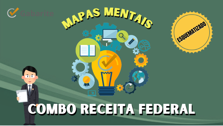 Capa - Combo Receita Federal - 660 Mapas Mentais + 20.000 Questões + 6 E-books
